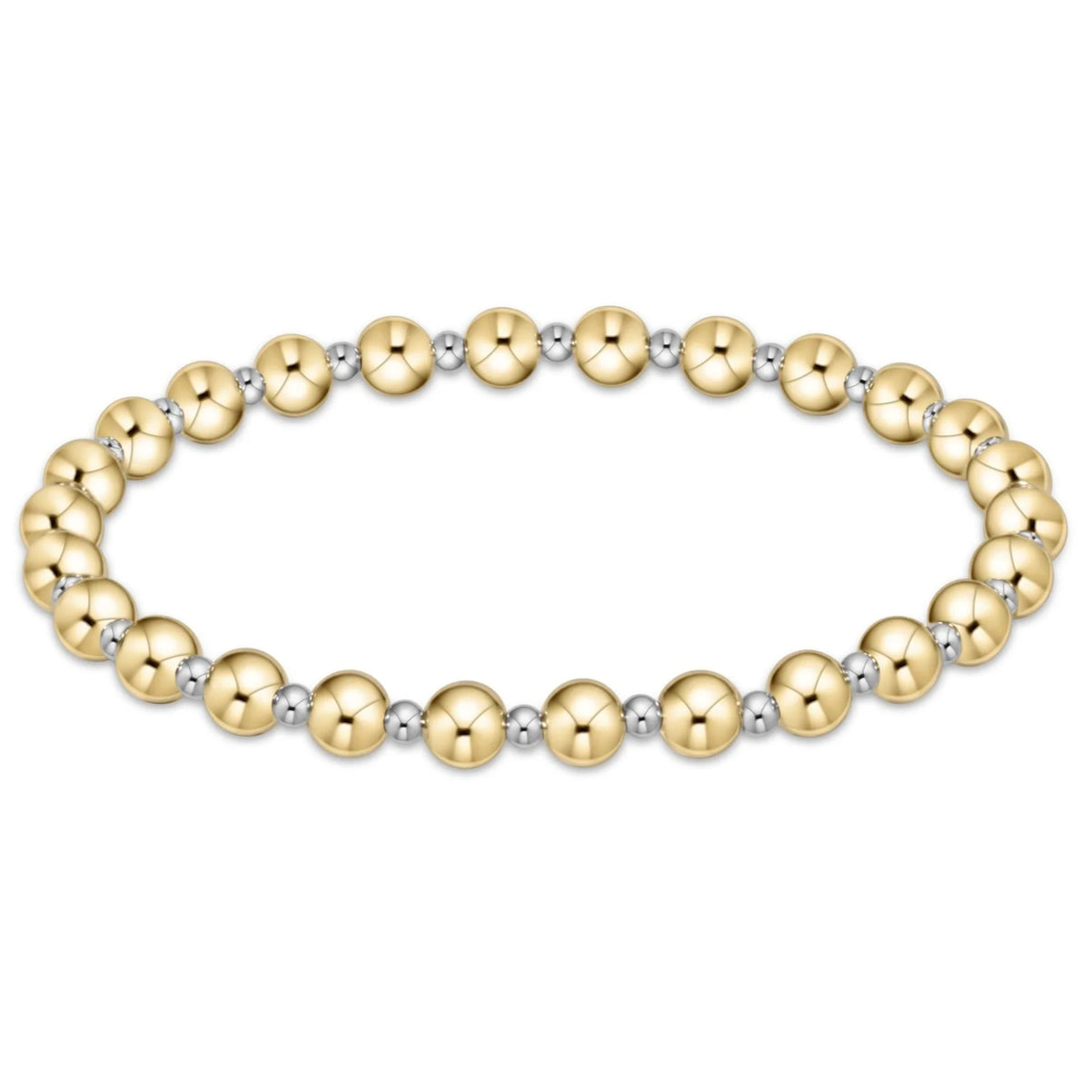 Classic Grateful 6mm Bead Bracelet Mixed Metal