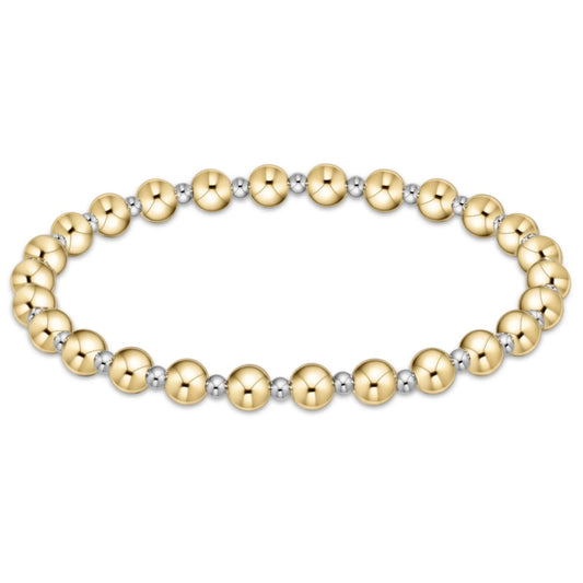 Classic Grateful 6mm Bead Bracelet Mixed Metal