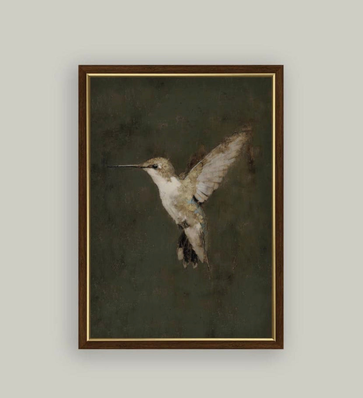 Hummingbird on Green