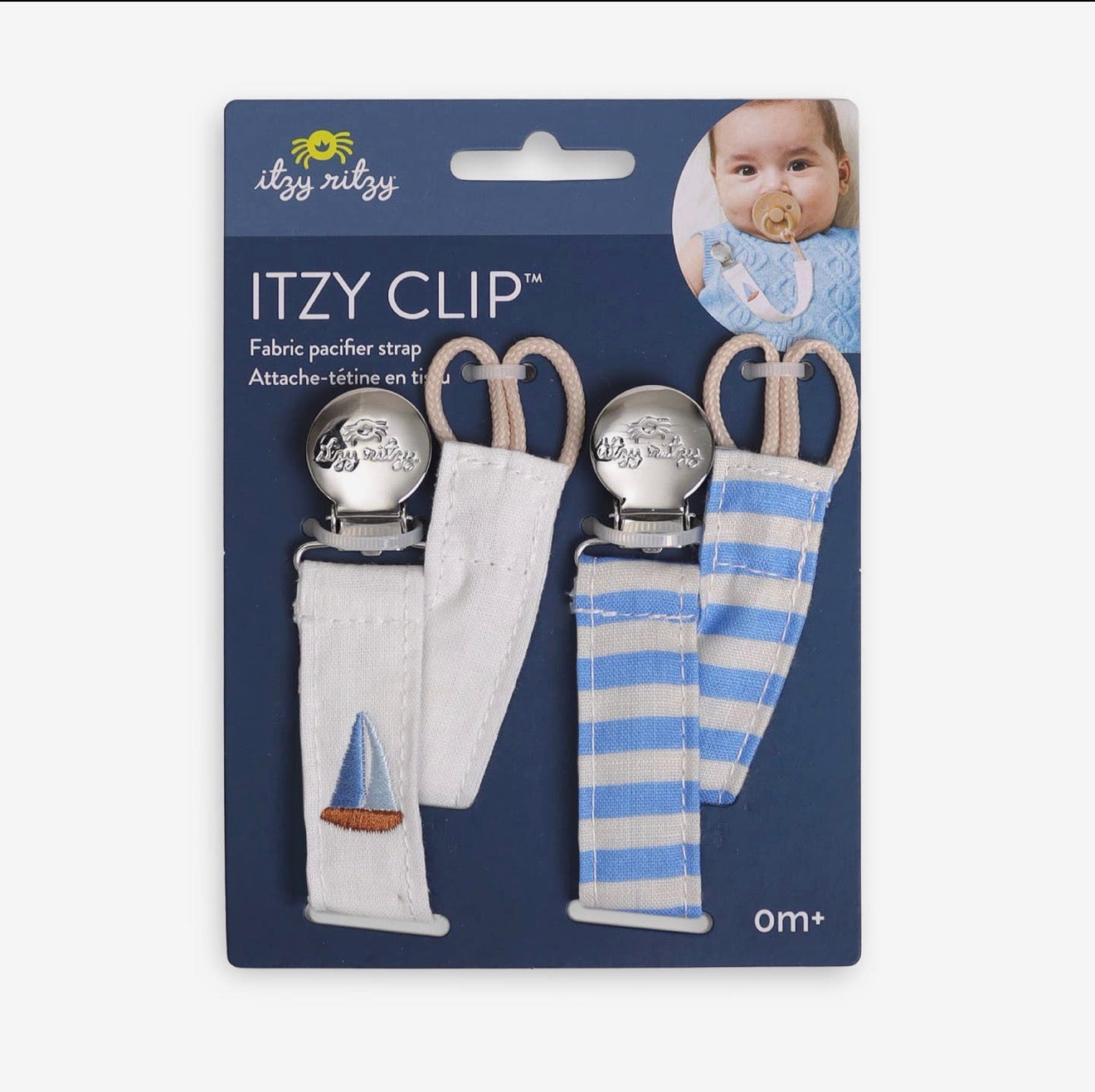 Itzy Clip Fabric Pacifier Strap