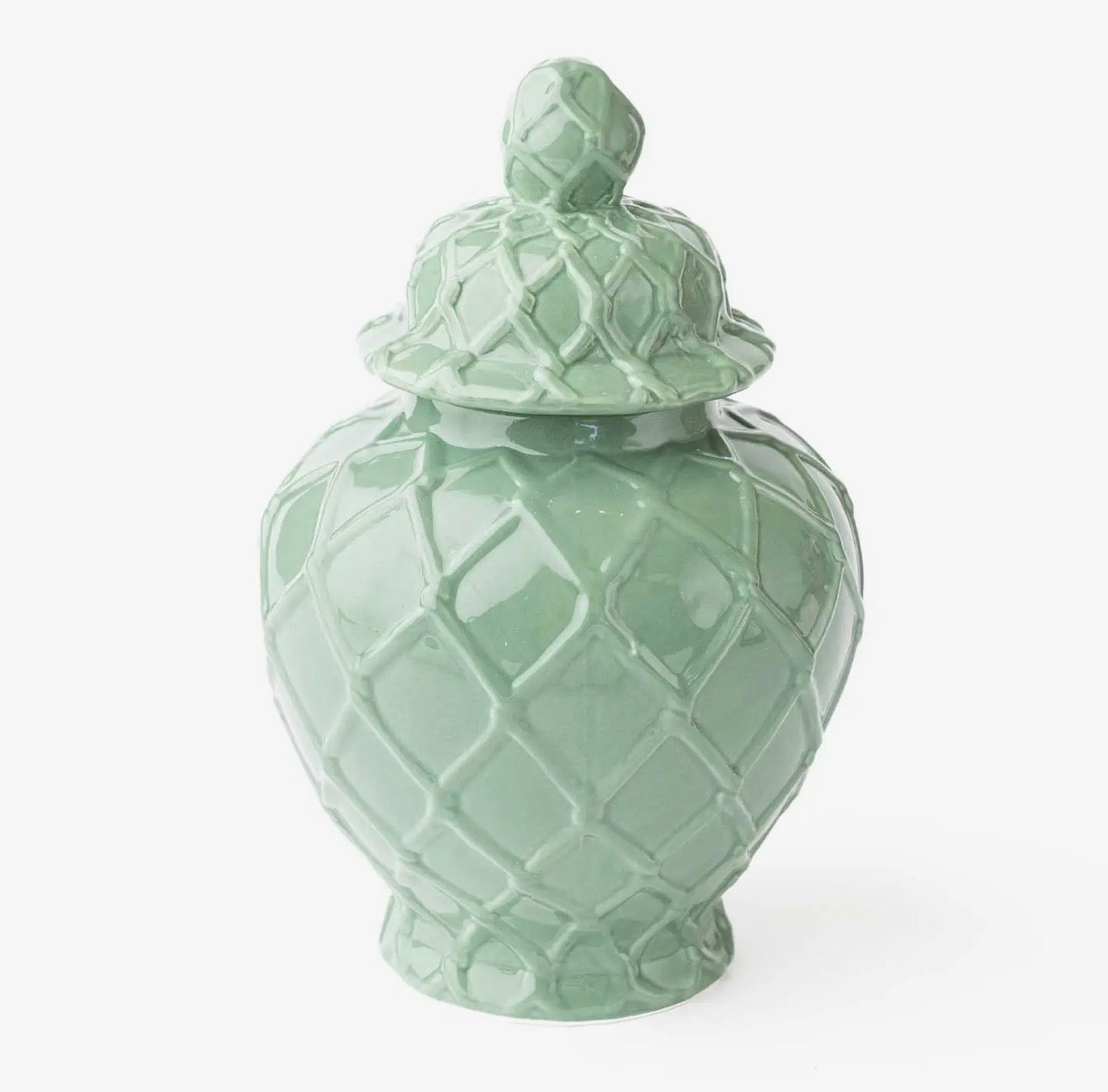 Textured Ginger Jar Green