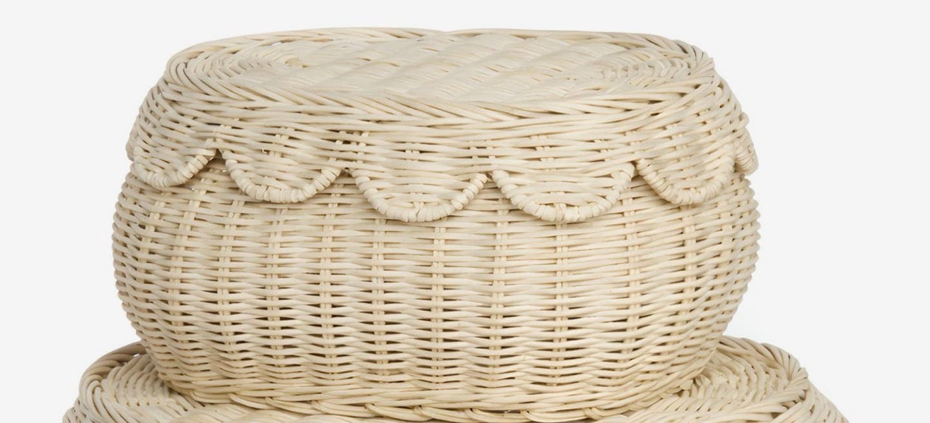 Flora Scallop Basket Natural