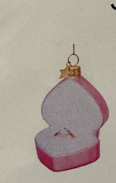 V Glass Ornament