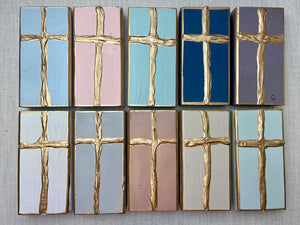 Open image in slideshow, Gold Cross Art 4x7
