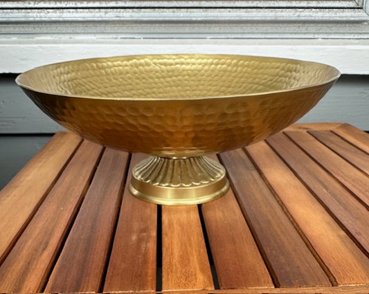 Hammered Bowl with Pedestal