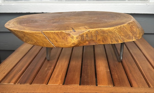 Wood Slab with Metal Feet