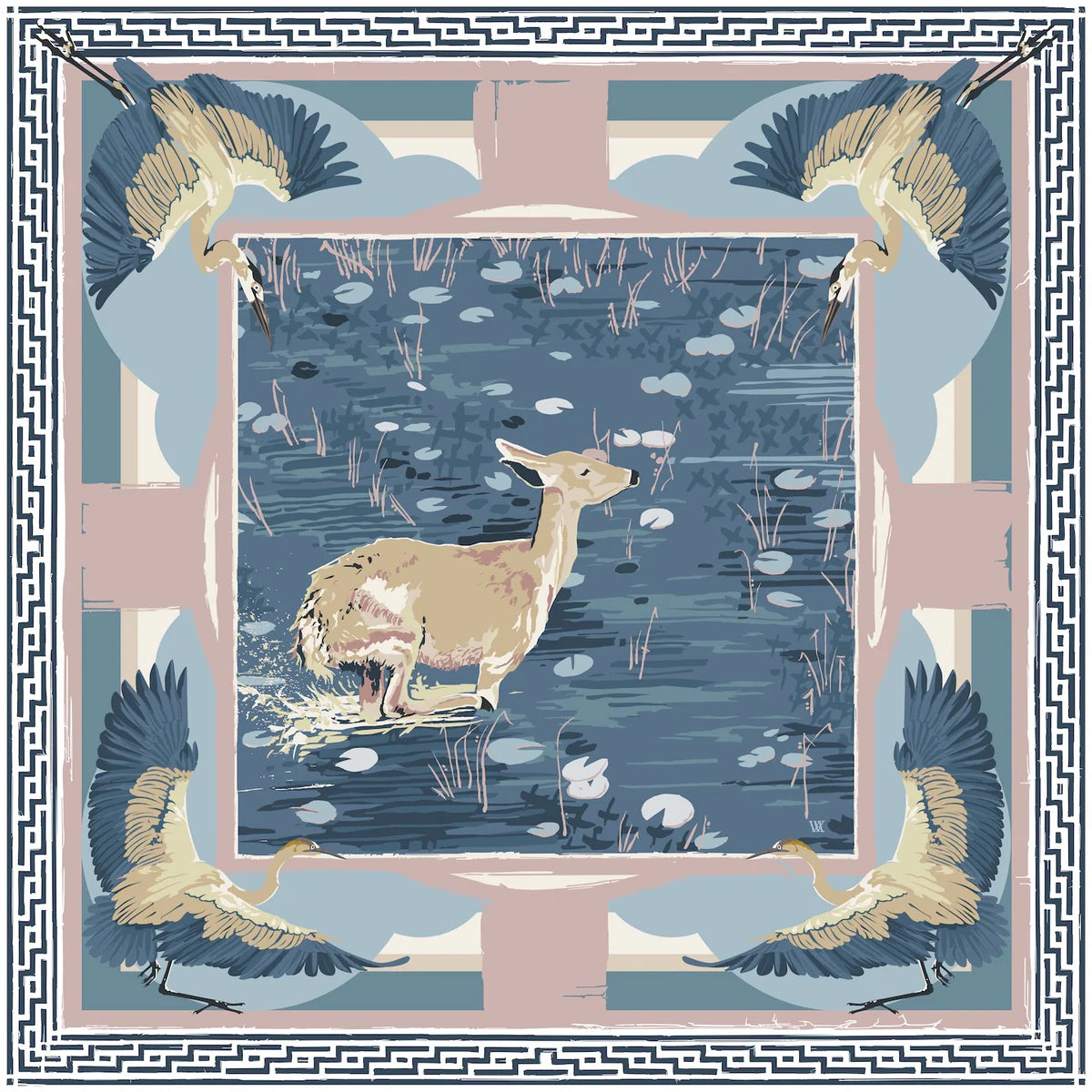 Double -Sided Silk Scarf 25inch