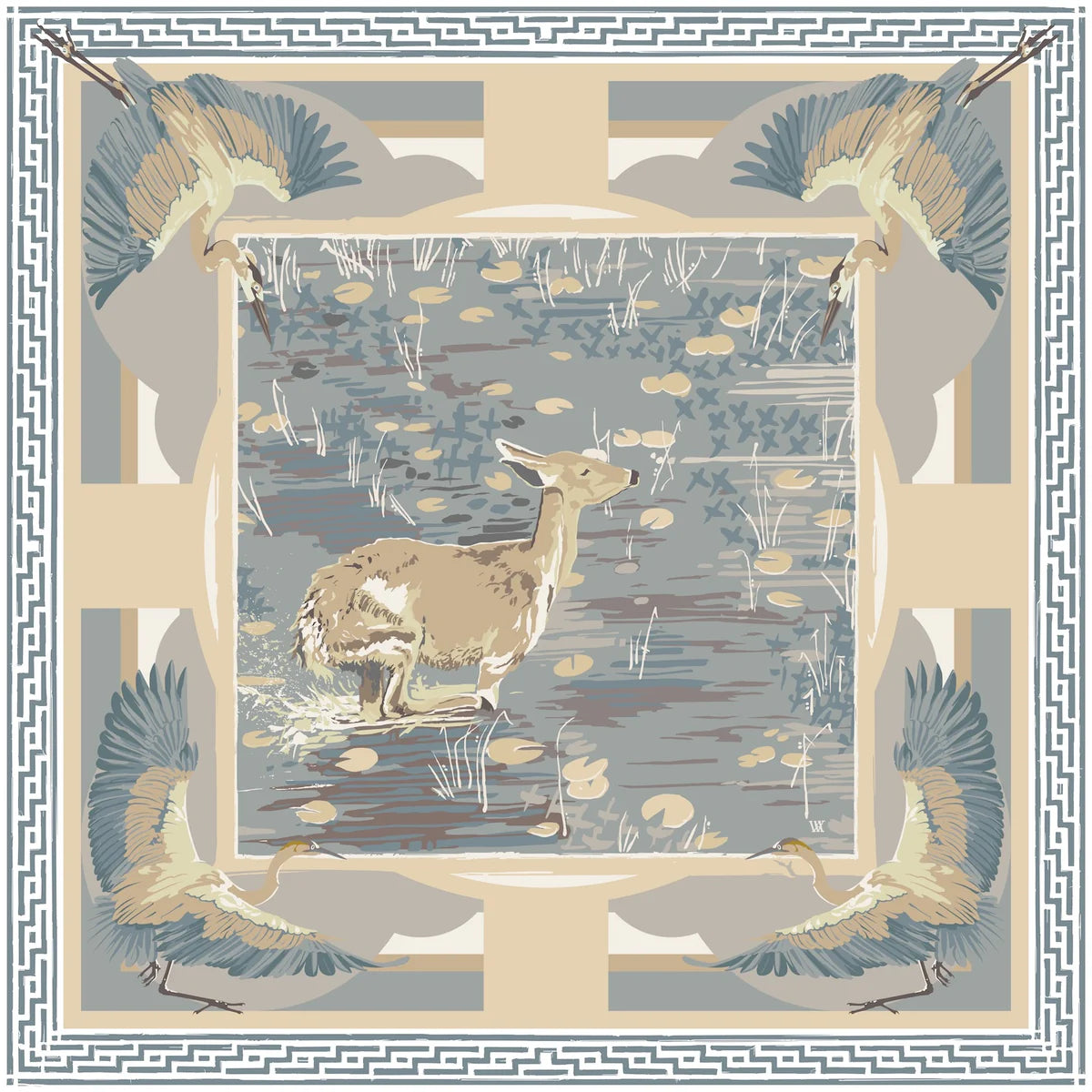 Double -Sided Silk Scarf 25inch