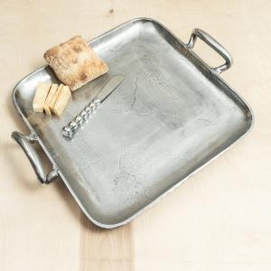 Silver Metal Square Tray 13022