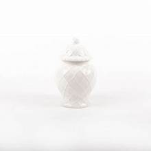 White Textured Ginger Jar Small