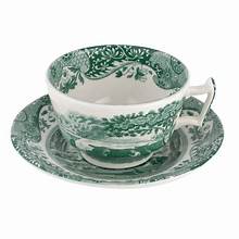 Green Italian Teacup & Saucer
