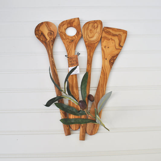 Olive Wood Set of Four Cooking Spoons OL332