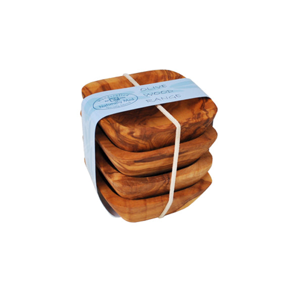 Olive Wood Square  Dip Bowl Set of 4 OL344