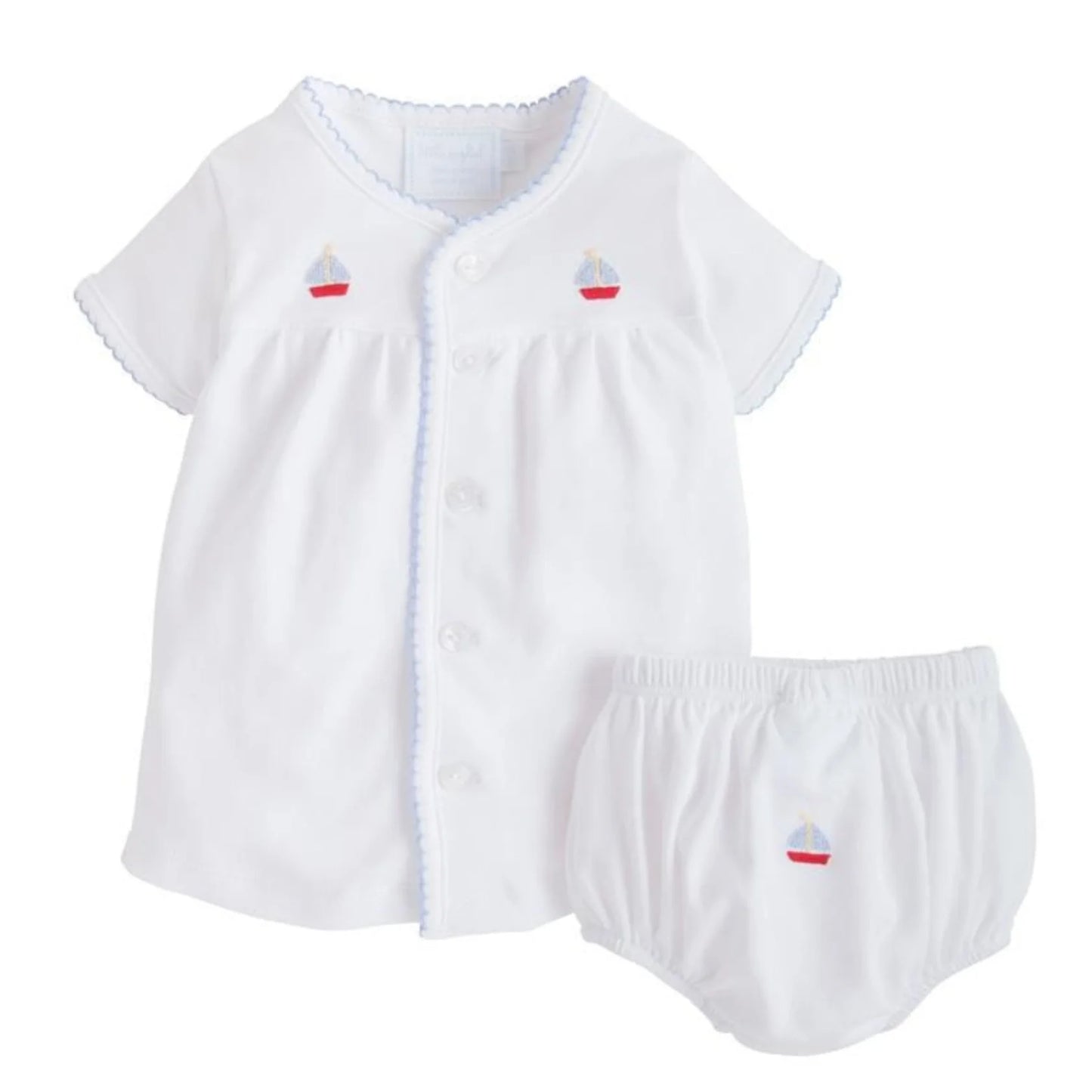 LE  Pinpoint Layette Knit Set