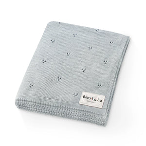 Open image in slideshow, Organic Cotton Pointelle Swaddle Baby Blanket
