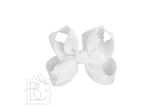 4.5" Large Scalloped Edge Bow on Alligator Clip