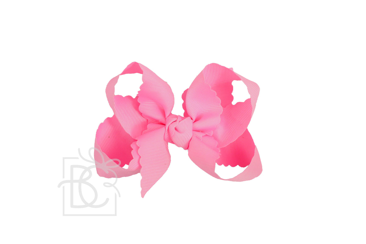 4.5" Large Scalloped Edge Bow on Alligator Clip