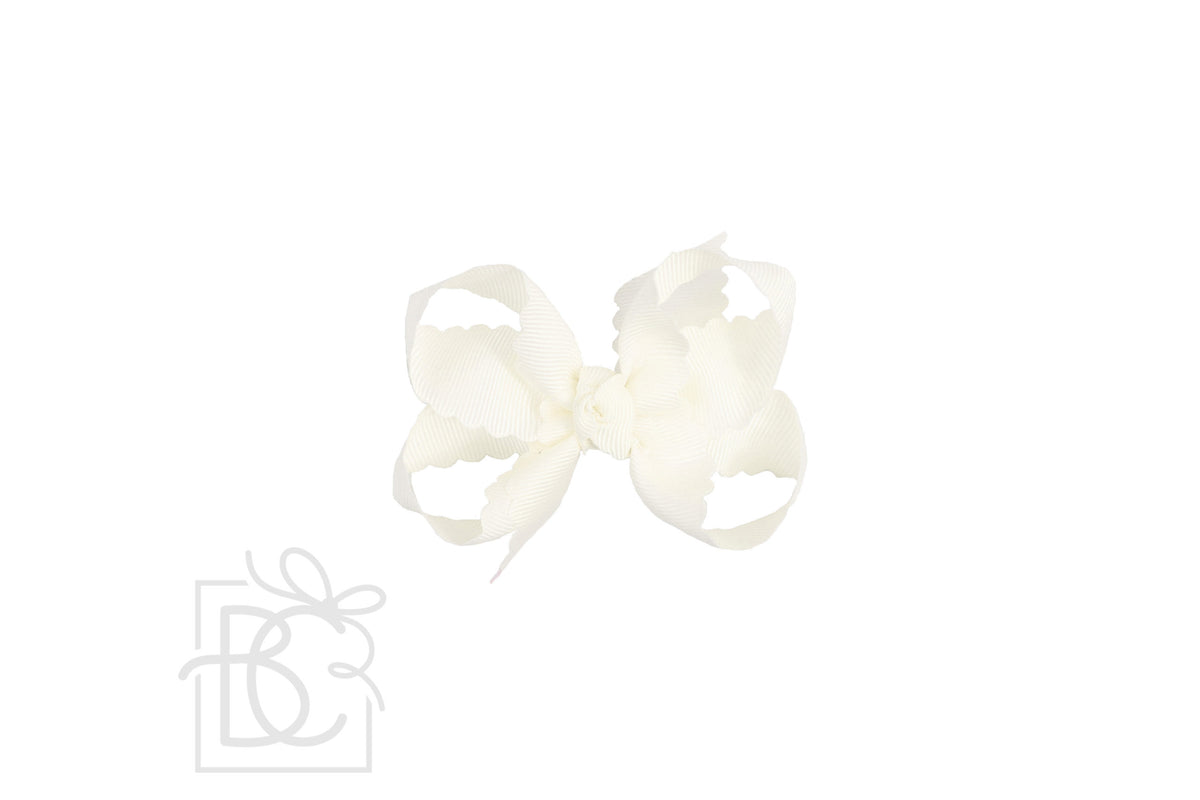 3.5" Medium Scalloped Edge Bow on Alligator Clip
