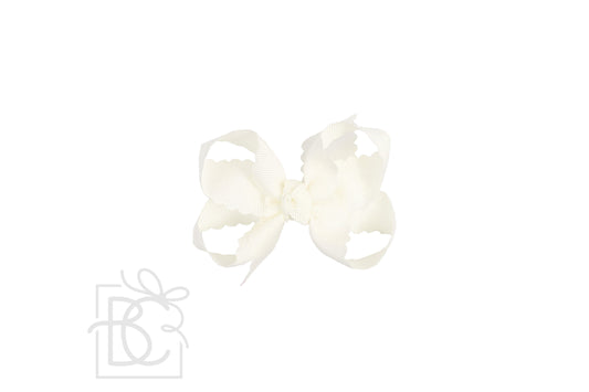 3.5" Medium Scalloped Edge Bow on Alligator Clip