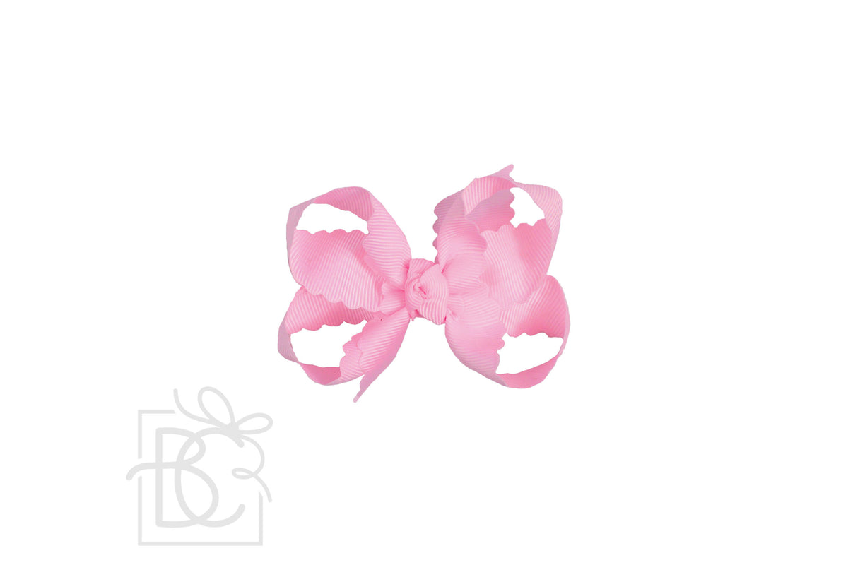 3.5" Medium Scalloped Edge Bow on Alligator Clip