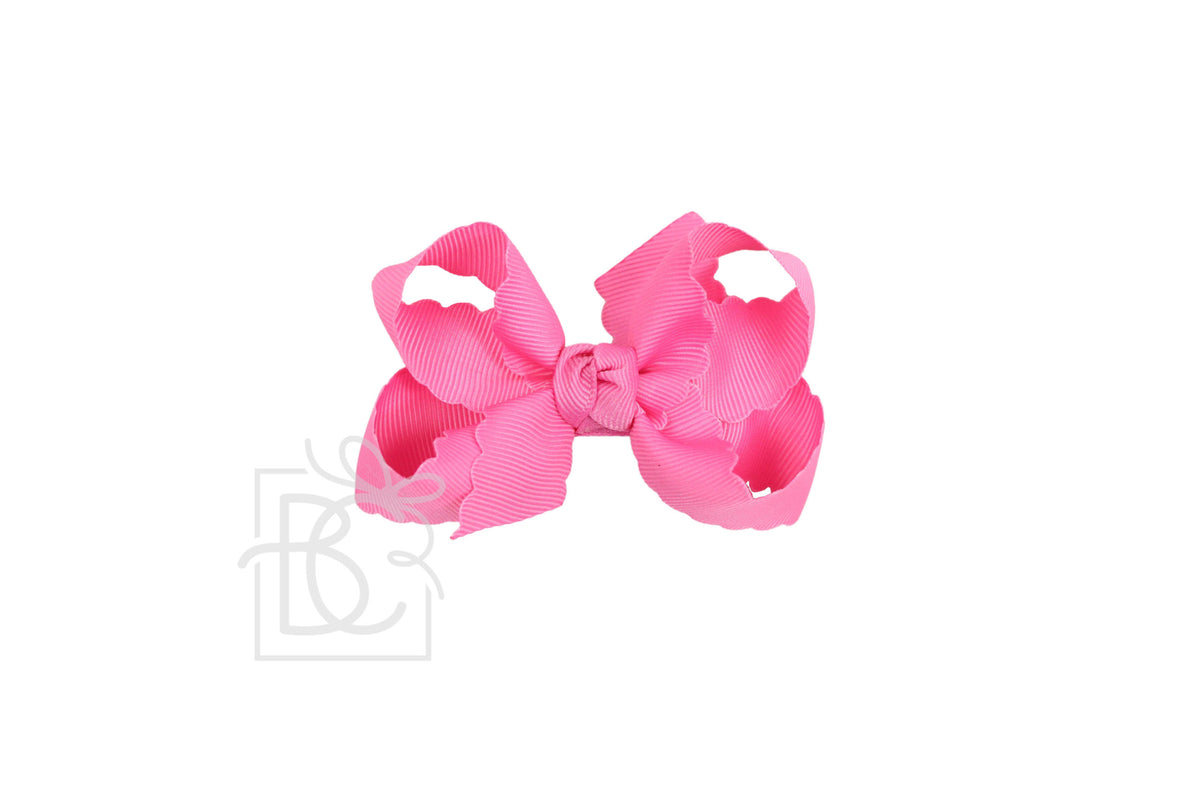 3.5" Medium Scalloped Edge Bow on Alligator Clip