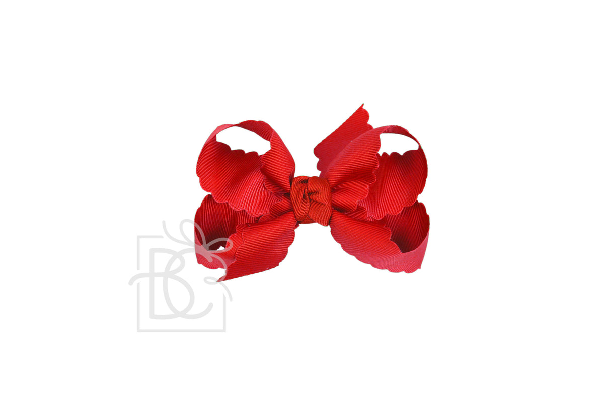 3.5" Medium Scalloped Edge Bow on Alligator Clip