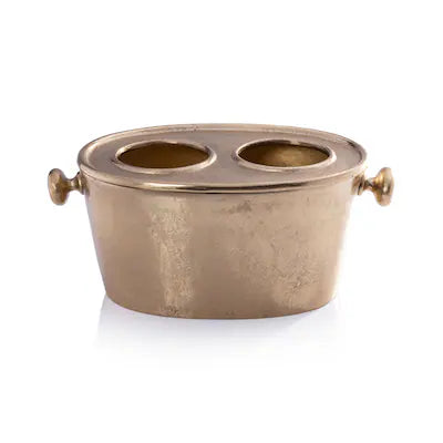 Raw Aluminum Wine Bottle Holder Gld