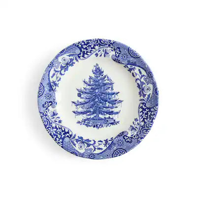 Blue Italian Christmas Salad Plate 8"