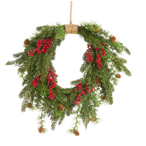 Cedar & Berry Wreath with Bow