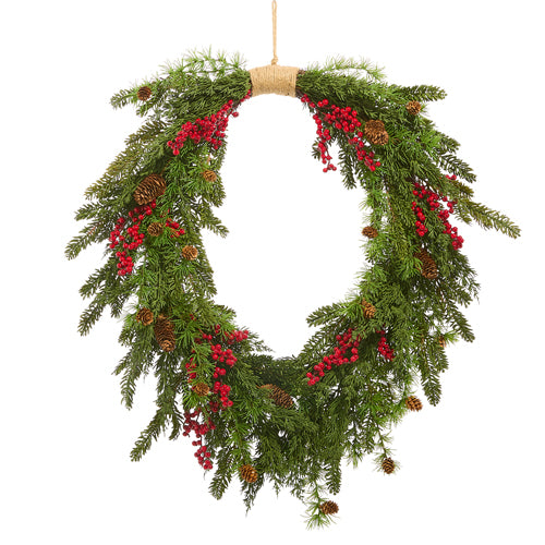 Cedar & Berry Wreath with Bow