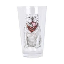Watercolor Bulldog Glass