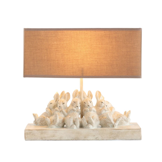 Rabbit Lamp w/ Linen Shade