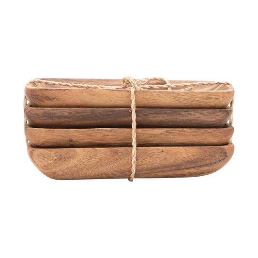 Acacia Wood Trays Set of 4