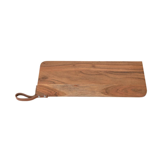 Acacia Wood Board w/ Leather Handle
