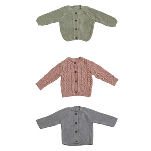 Open image in slideshow, Cotton Knit Baby Sweater

