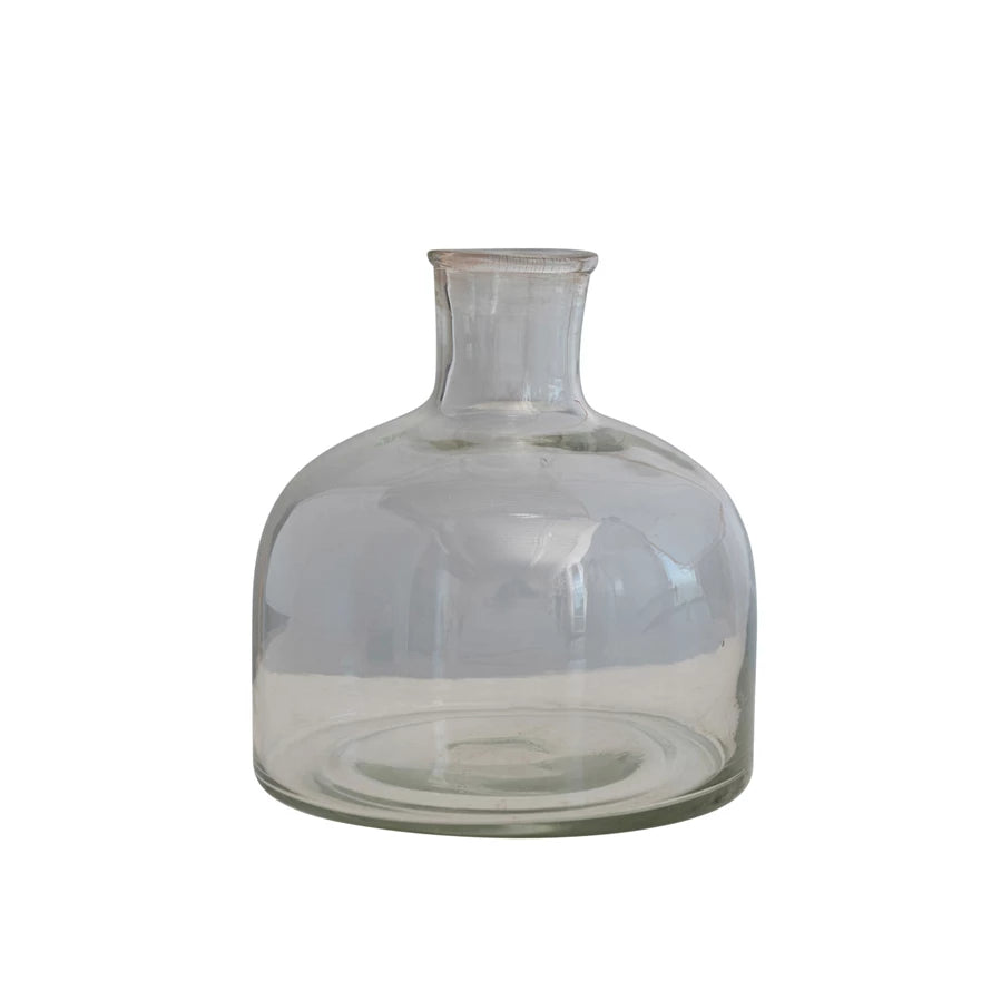 7in Blown Glass Vase Clear