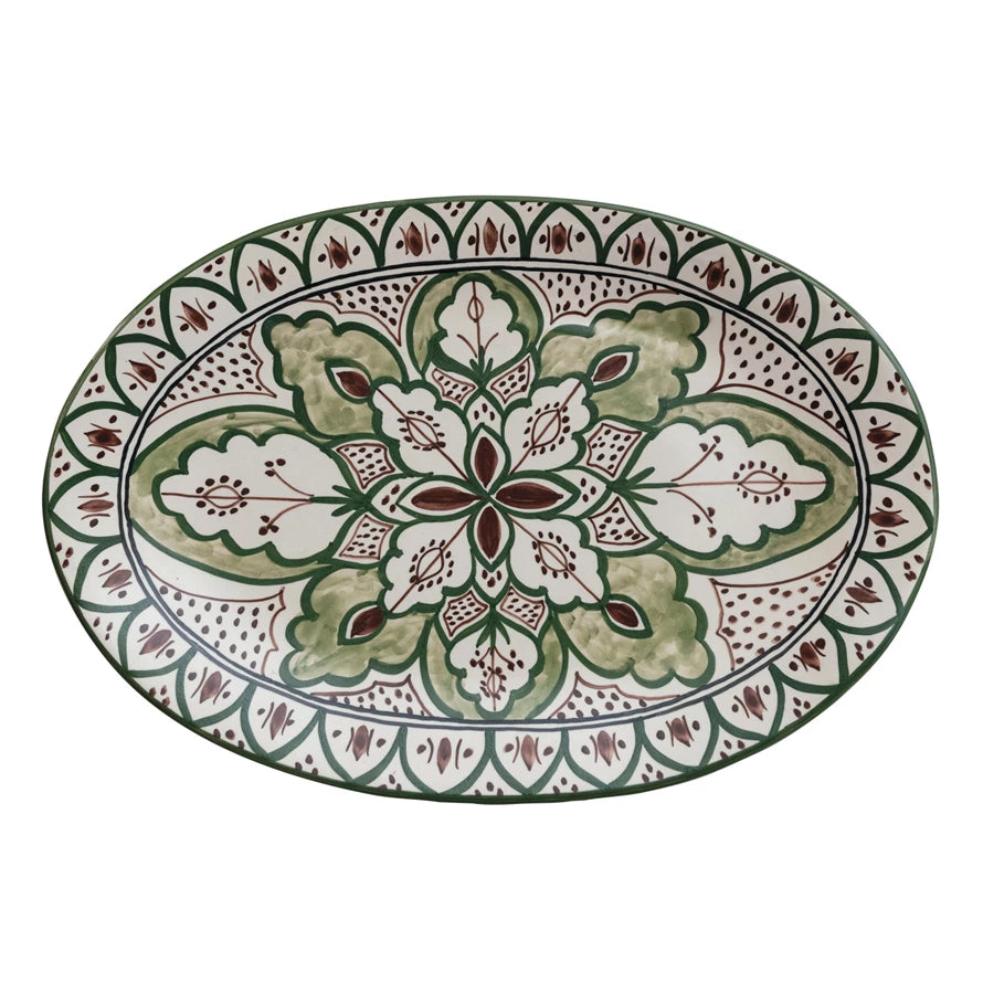 Hand Painted Stoneware Platter