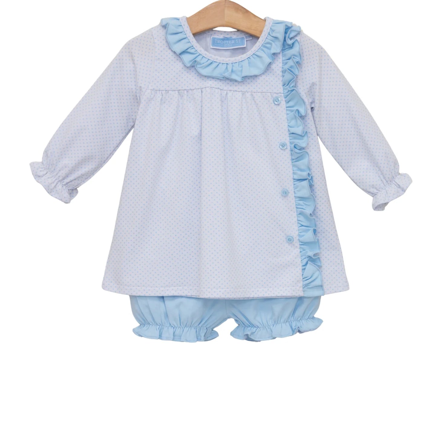 Lucille Bloomer Set Light Blue Bitty Dot