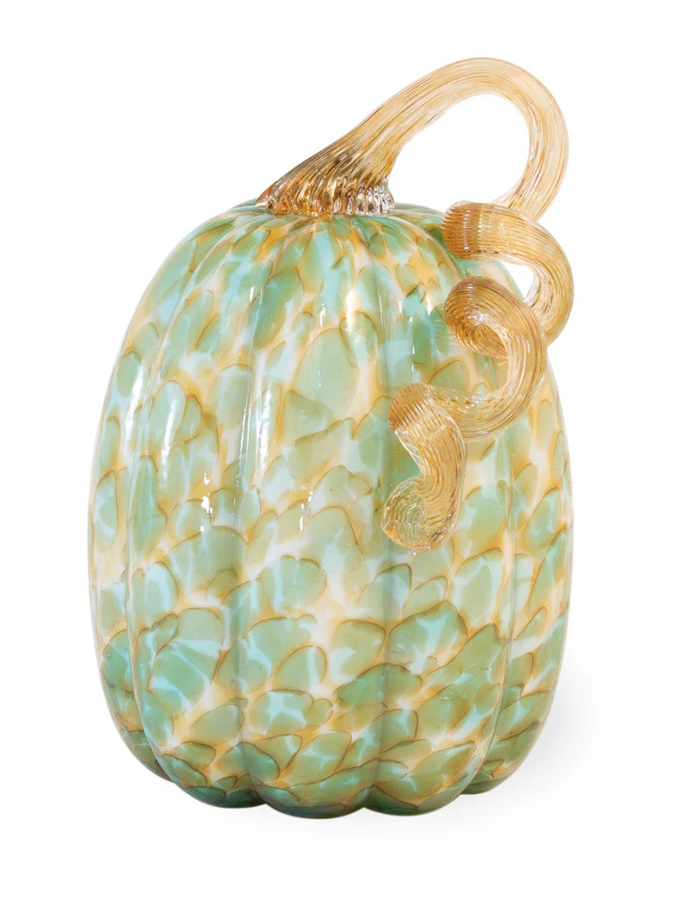 Green & Gold Glass Pumpkin
