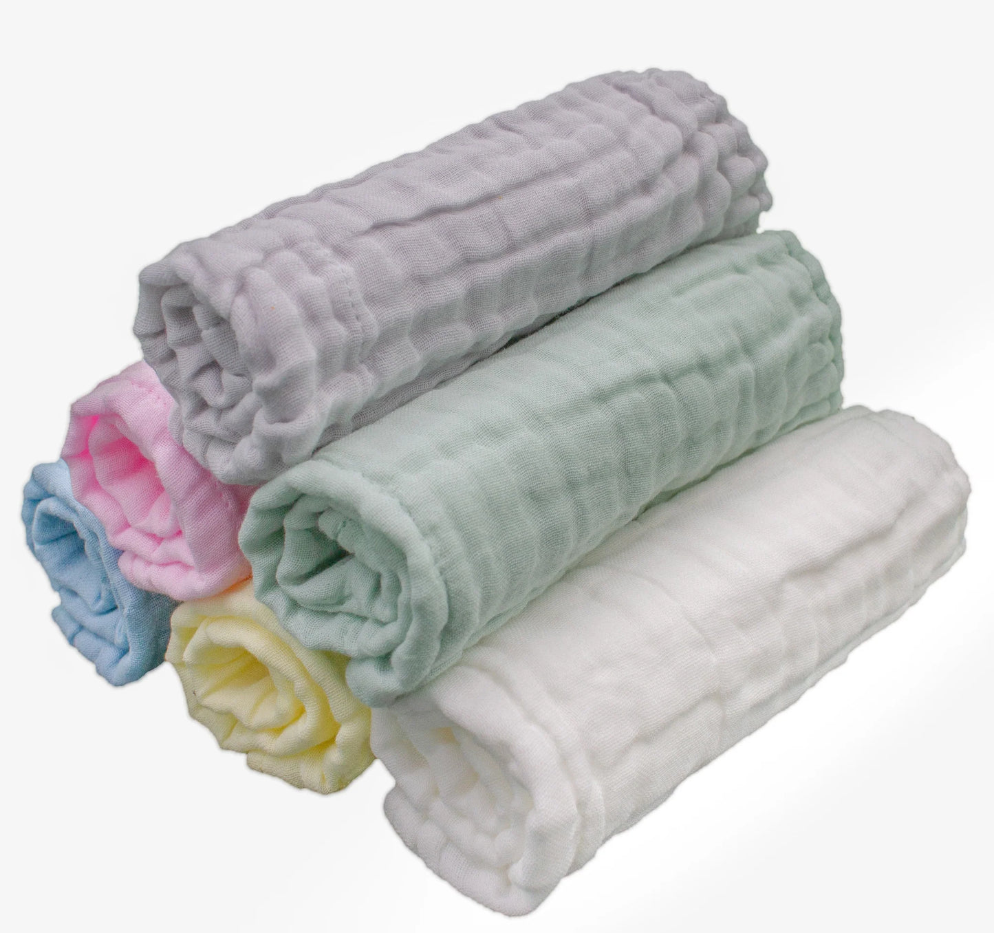 Lollybanks Set of 6 Cotton Muslin Washcloths