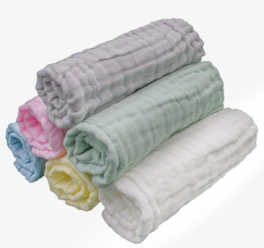 Lollybanks Set of 6 Cotton Muslin Washcloths