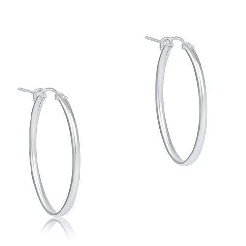 Oval Sterling Hoop 1 inch Smooth