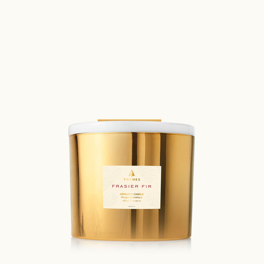 Frasier Fir Gilded Poured Candle 3-wick Gold