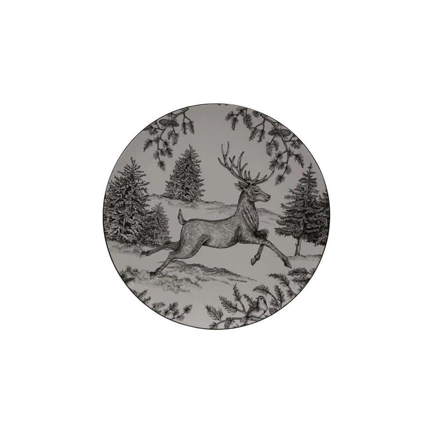 Ceramic Plate Running Deer