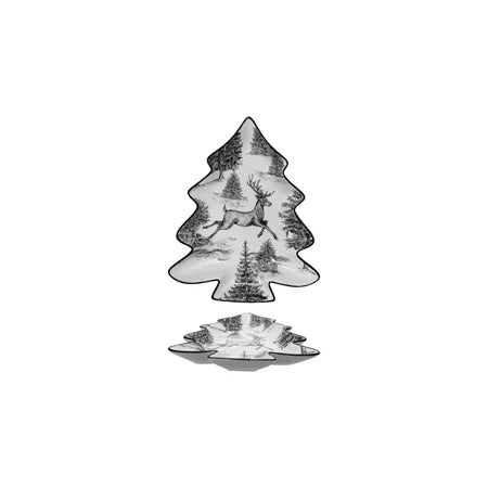 Tree Shaped Tray with Deer