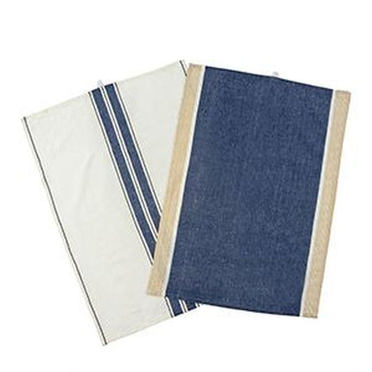 French Stripe Yellow Tea Towel Set
