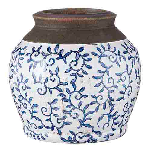 7.5in Blue Transferware Vase