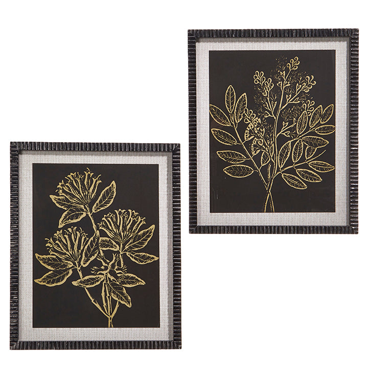 24in Black & White Botanical Framed Print
