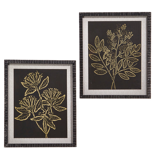 24in Black & White Botanical Framed Print