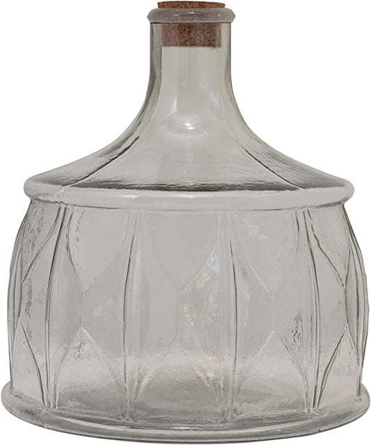 Round Glass Vase with Cork